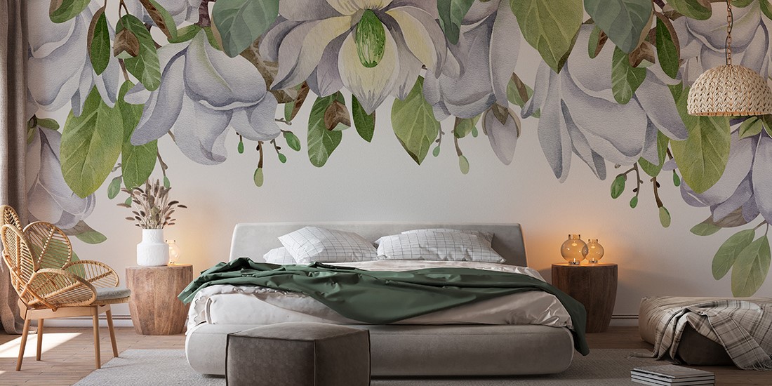Fototapeta Magnolie Na Bieli