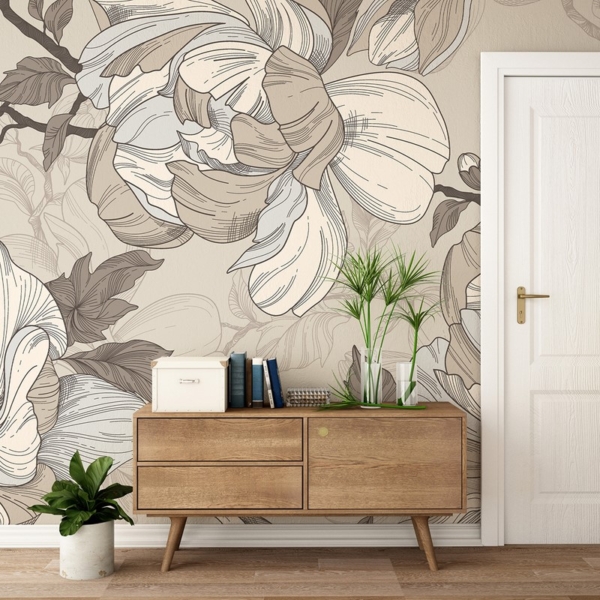 Fototapeta Magnolie W Beżu