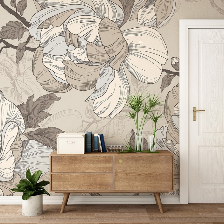 Fototapeta Magnolie W Beżu
