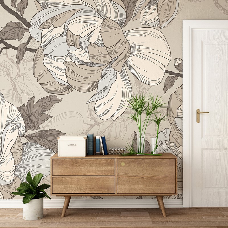 Fototapeta Magnolie W Beżu
