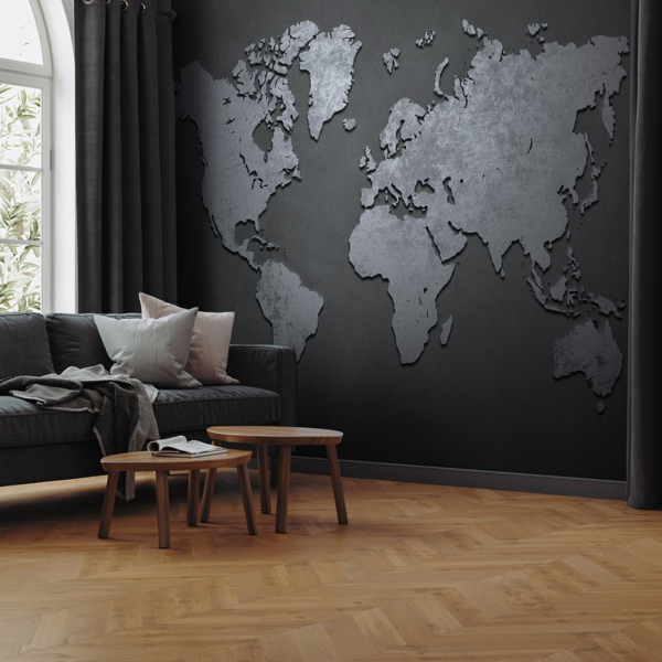 Fototapeta Metaliczna Mapa Świata