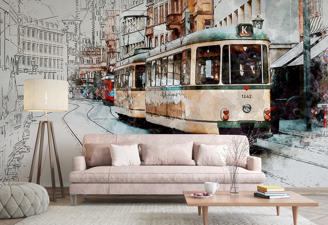 Fototapeta Retro Tramwaj