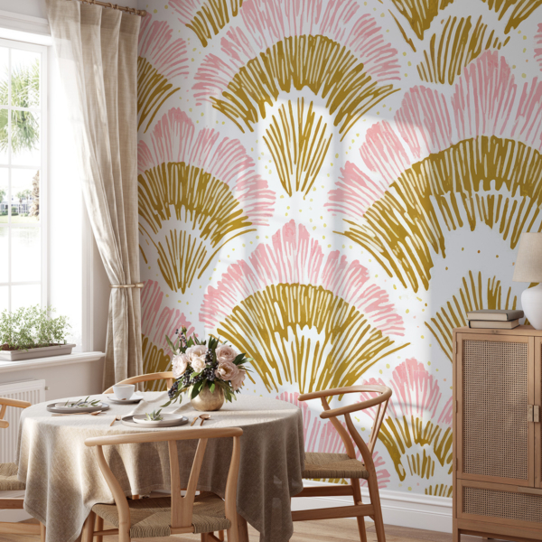 Fototapeta Różowe Wachlarze Art Déco