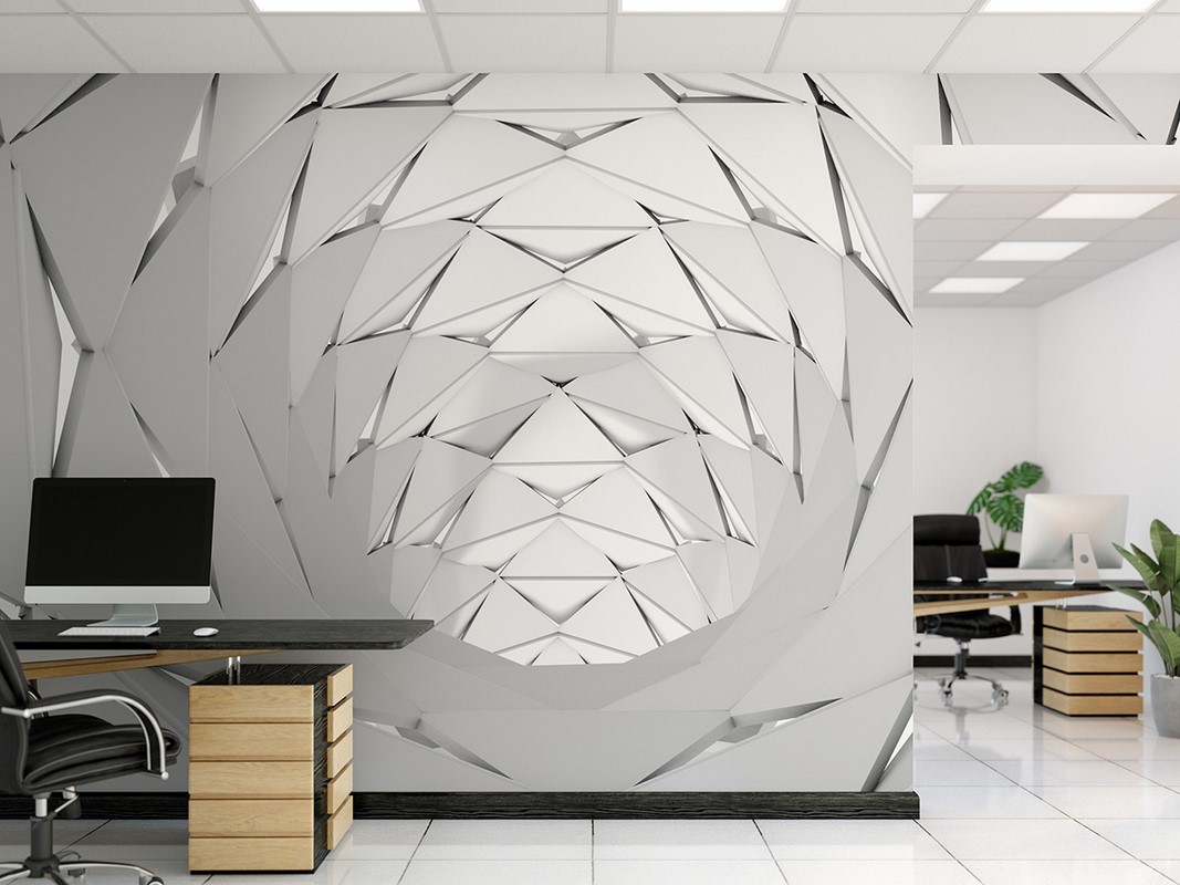 Fototapeta Srebrny Tunel 3D
