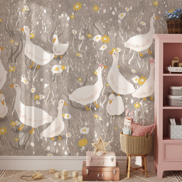 Fototapeta Gąski na Szarej Łące