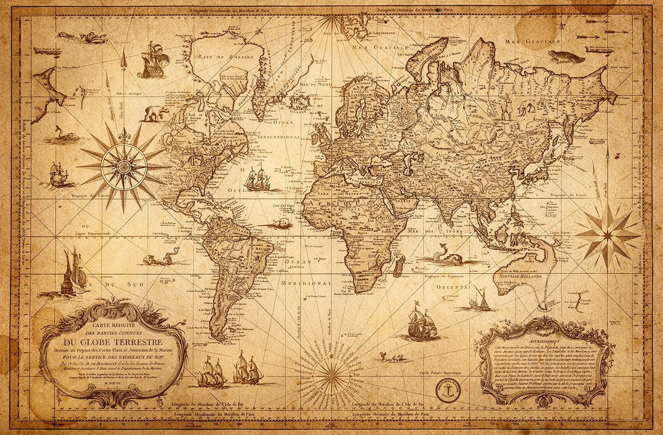 Antique,World,Map,Collage,Inspired,By,Old,Cartography,Of,The