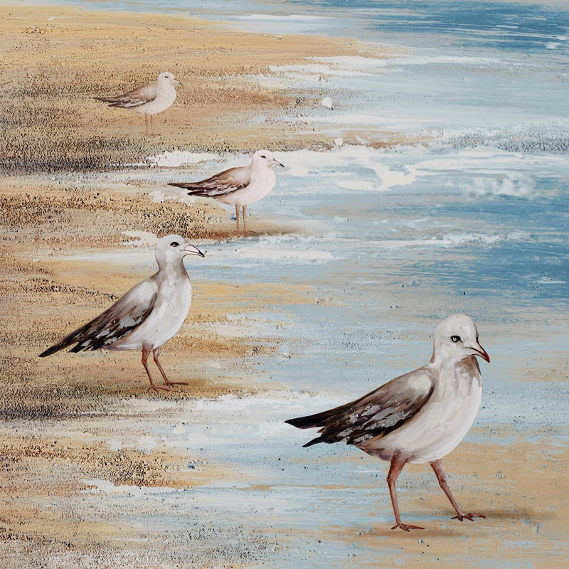 A,Seagull,On,The,Beach,,Home,Hanging,Painting,,Oil,Painting