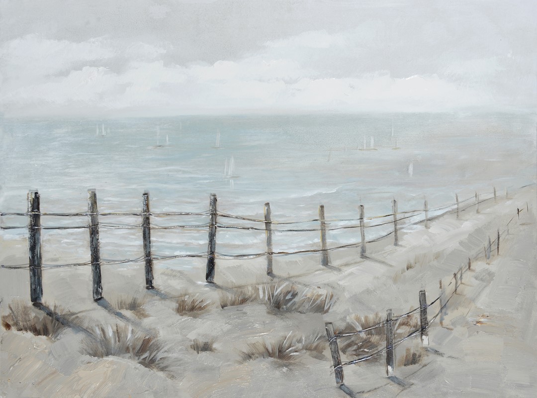 A,Landscape,,Fence,,Grass,,Sea,,Natural,Beauty,,Hand-painted,,Home,Decoration,