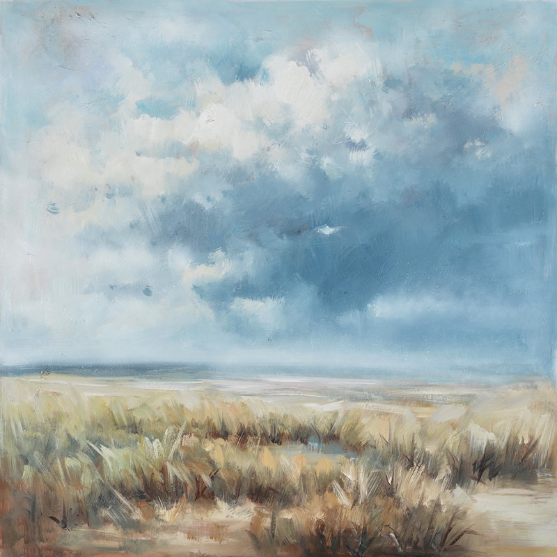 A,Natural,Scenery,,Grassland,,Sky,,White,Clouds,,Hand-painted,Texture,,Art,