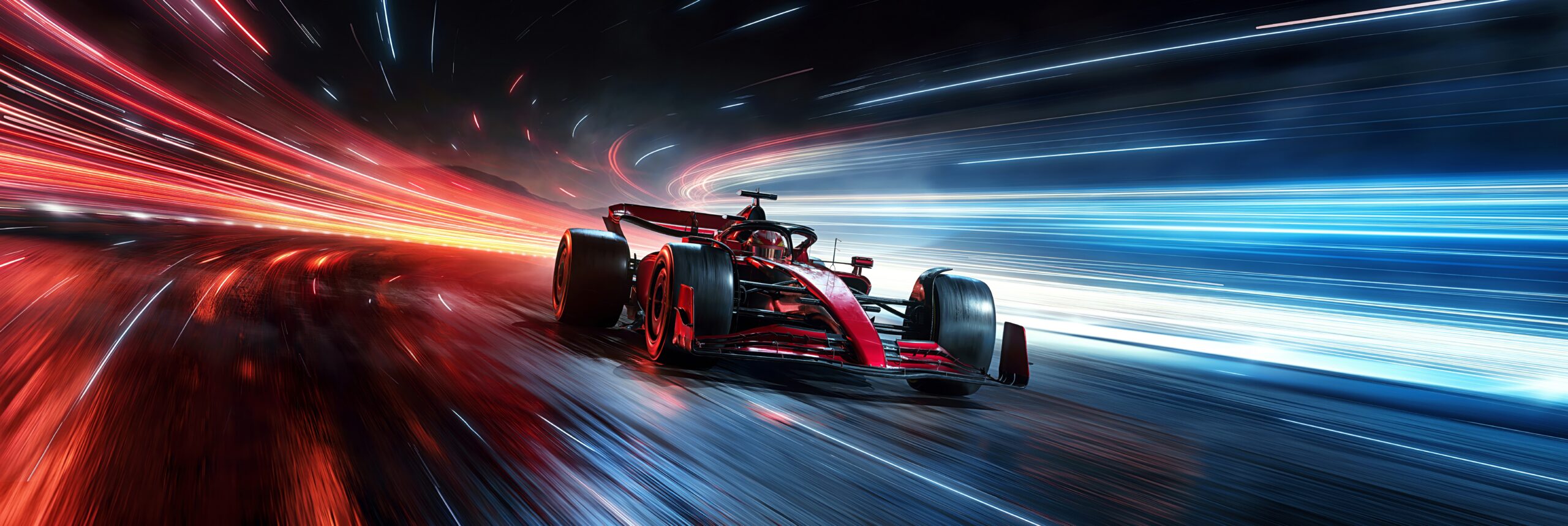 Powerful,Acceleration,Of,A,Generic,Red,Formula,One,Car,On