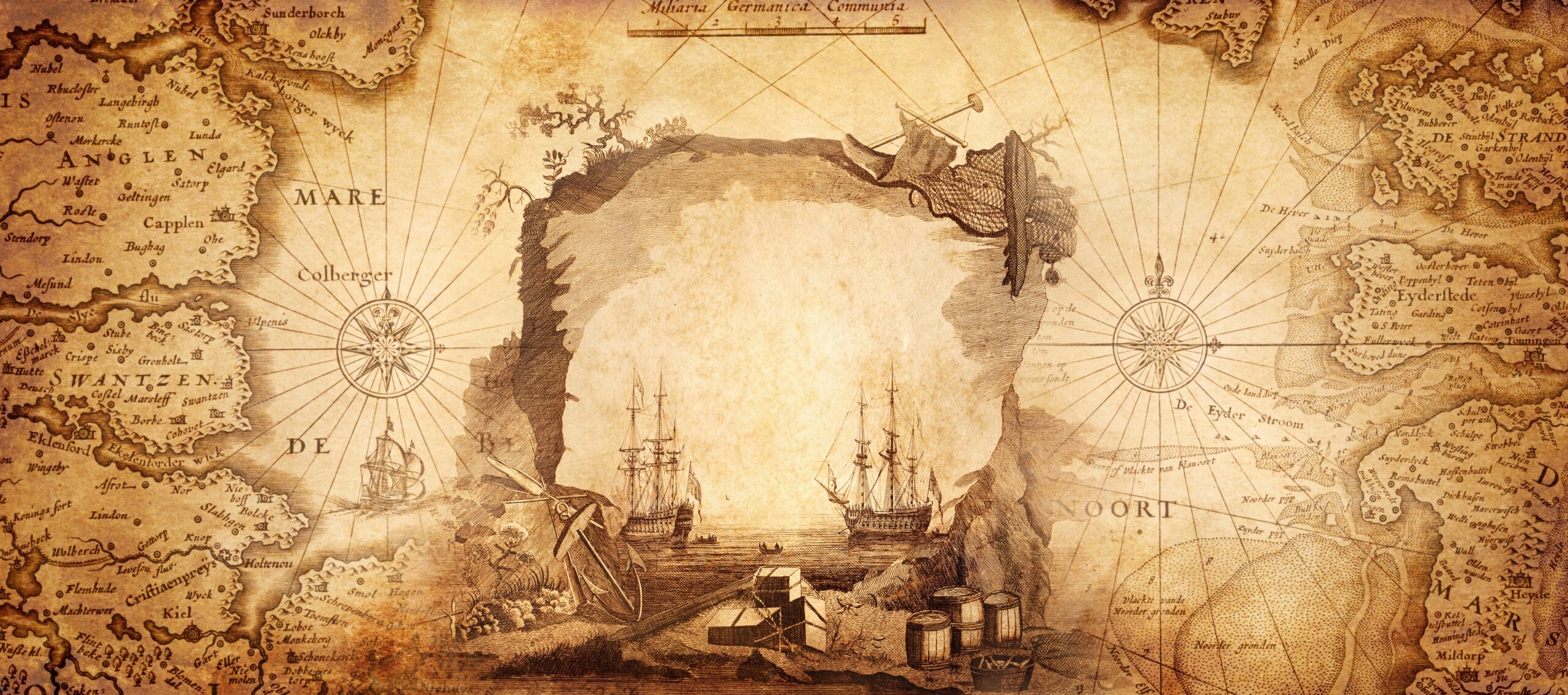 Old,Map,Collage,Background.,A,Concept,On,The,Topic,Of