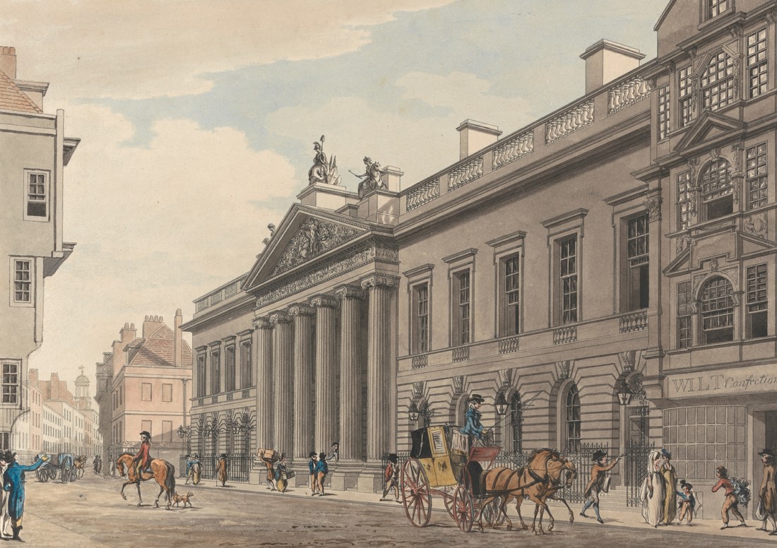 Historic,Street,Scene,With,Horse-drawn,Carriages,And,Pedestrians.,Classic,Architecture,