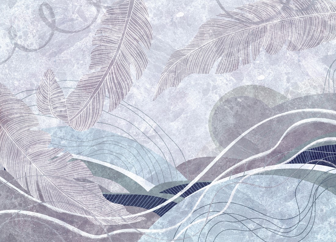 Illustration,Of,Wallpaper,Design,With,Tropic,Leaves,And,Abstact,Elements