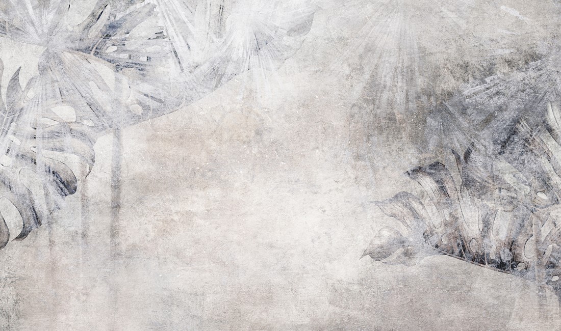The,Illustration,Of,Painted,Leaves,On,A,Textured,Wall,,Photo