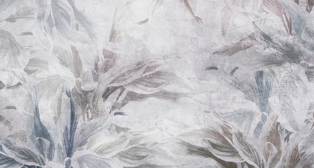 The,Illustration,Of,Painted,Leaves,On,A,Textured,Wall,,Photo