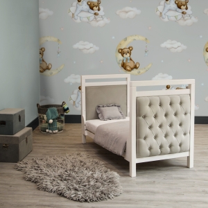Childrens bed Nursery cot velvet childrens room
