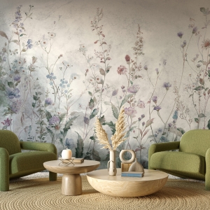 Minimalist interior design on arch wall background. Wall mockup