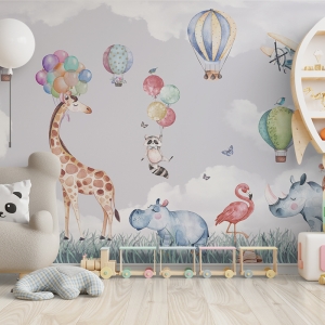 Mockup wall in the children's room on wall white colors background.3D Rendering