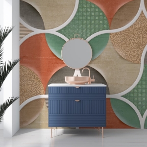 Fototapeta z kolorowymi dzbanami Ceramiczny Witraż - główne zdjęcie produktu